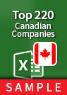 Top 220 Canadian Companies Excel spreadsheet sample
