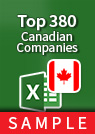 Top 380 Canadian Companies Excel sample