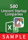 580 Unicorn Startup Companies – Excel Spreadsheet sample